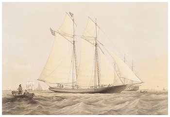 The schooner yacht 'Sverige' by Thomas Sewell Robins