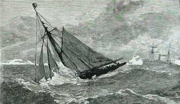 Antique Print of 1887 Jubilee Yacht Race Genesta