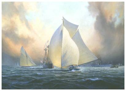 'Mayflower' vs 'Galatea' 1886 - by Leonard J. Pearce