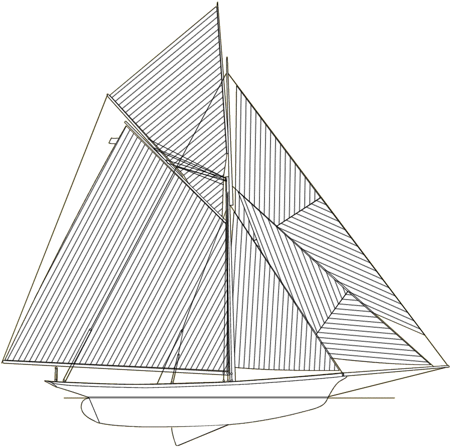Sail plan of Volunteer