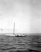 1605-Yacht with sails down. c1900.