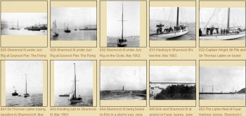 Photos of Shamrock III, challenger of the America's Cup in 1903 while crossing the Atlantic with Shamrock I.
