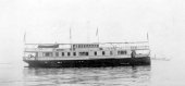 744-Sir Thomas Lipton's houseboat, Nirodha, lying at Sandy Hook. July 1903.