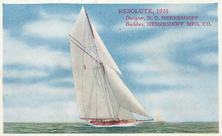 AMERICA'S CUP-SHIP RACE-CIRCA 1920'S-RESOLUTE-HERRESHOFF