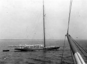 182-View of Shamrock IV at sea. 1920.