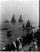74-Resolute and Shamrock IV ready to cross the line in the second race. Photograph taken from the Victoria. July 1920.