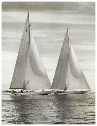 WEETAMOE, using sail #J4, and VANITIE, #I/3, New York Yacht Club Cruise, 1933