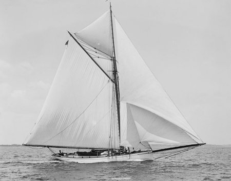 Sloop Mischief pictured here in Morgan Cup on August 8th, 1891