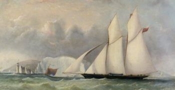 Arthur Wellington Fowles - Cambria off the Needles - Isle of Wight 1868 