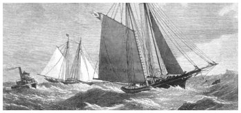 Antique Print of 1871 Yacht Races New York Livonia Dauntless