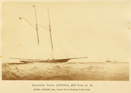 Schooner yacht Livonia -The America cup. A nautical poem.