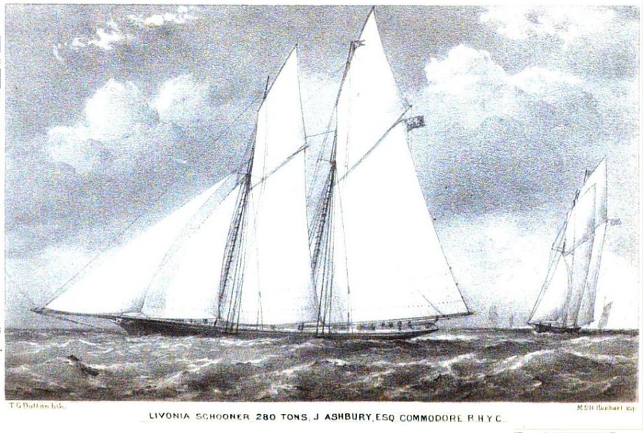 THE LIVONIA, drawn by Mr. T. G. Dutton, from an oil painting by Mr. A. Fowles, of Ryde