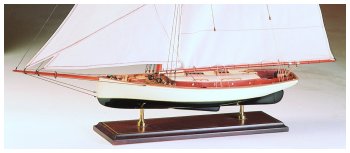 Mischief, America's Cup Winner with plank on bulkhead construction. Intricate riggings and deck fittings, brass winchs, blocks, and cleats.
