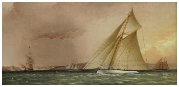 James Edward Buttersworth Anglo-American (1817-1894) - PURITAN Races Towards The Narrows Off Brooklyn American Yachts Off New York
