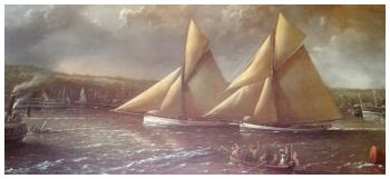 The start of the first race for the America’s Cup, September 7th 1886, painted by Admiral Richard Brydges Beechey, RN
