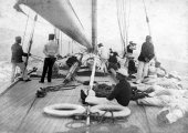 1111-The deck and crew of Shamrock II. 1901.