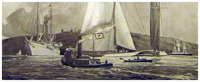 The Lipton fleet in American waters anchored behind Sandy Hook - old-print.com