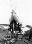 699-Shamrock I and Shamrock III in dry-dock at Southampton. 22nd April 1903