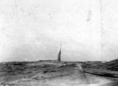 844-Shamrock III being towed by Erin in a stormy sea. June 1903.