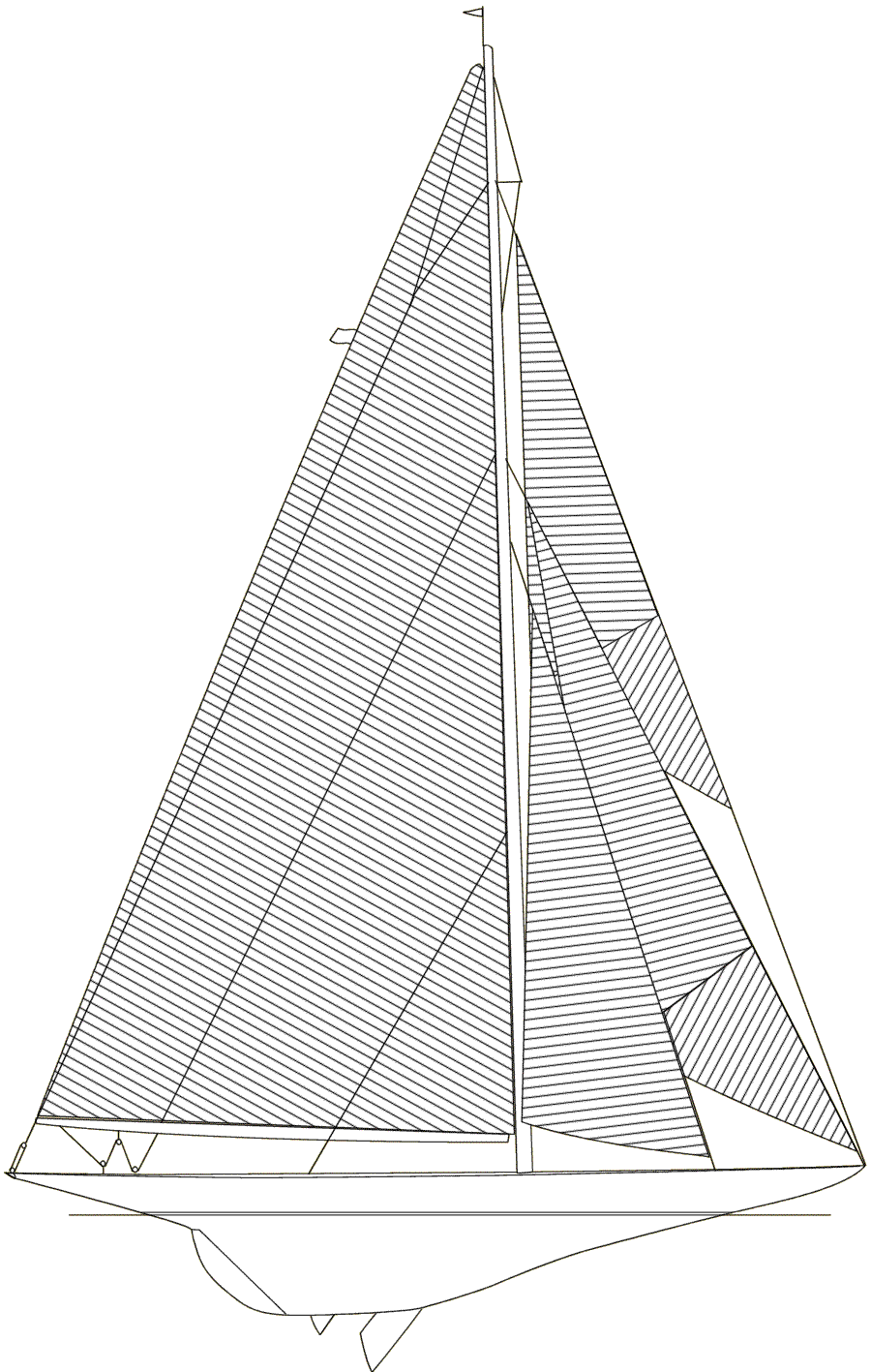 Sail plan of Enterprise