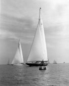 An photograph from the Edwin Levick Collection showing the Endeavour and Ranger during the America's Cup Race.