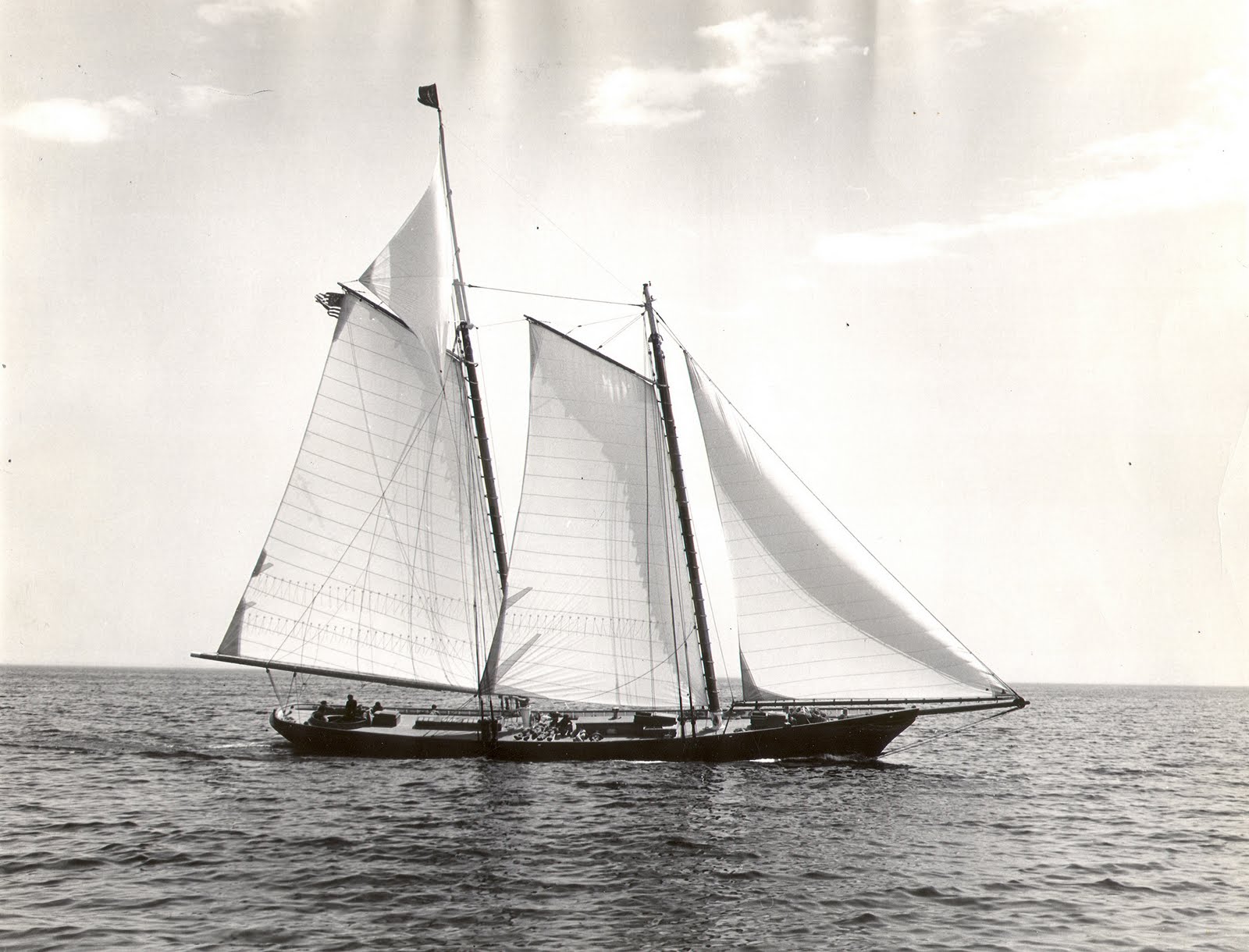 This replica of America was built for Rudolph J. Schaefer, Jr. by Goudy & Stevens Shipyard of Boothbay, Maine on 1967